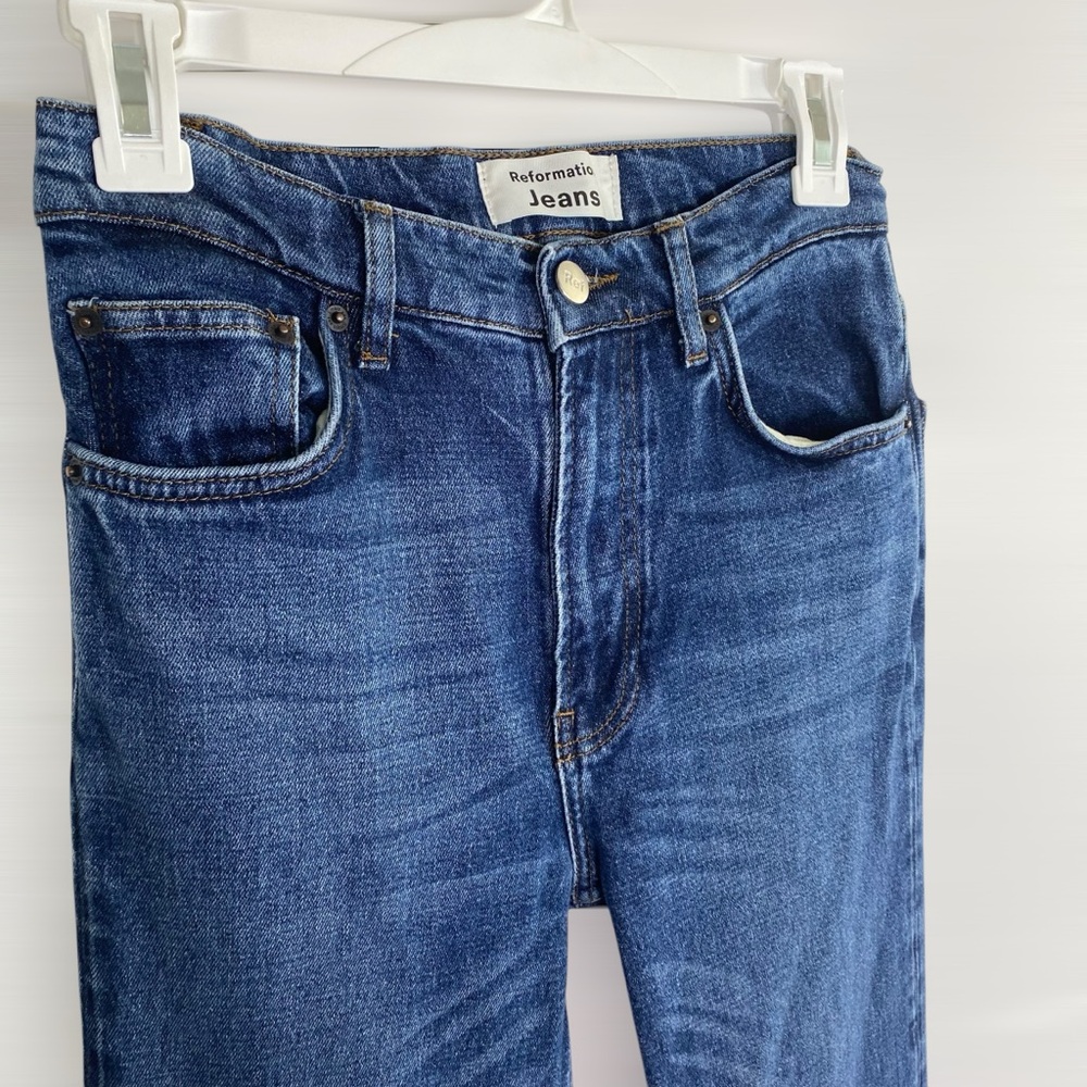 Reformation Blue Straight Leg Women's Jeans - Picture 4 of 6